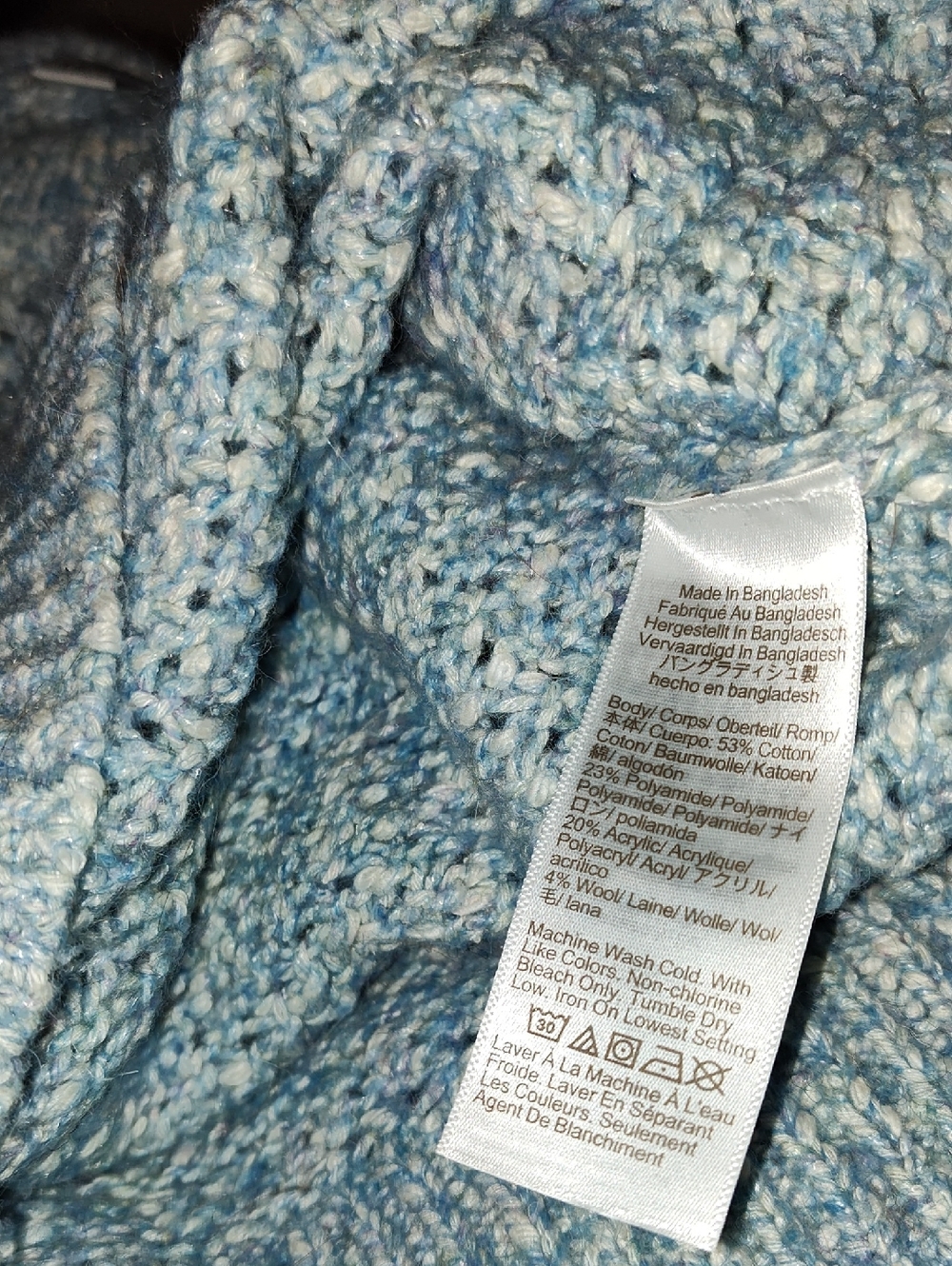 J. Crew Honeycomb Cable Baby Blue Sweater, xsmall - Picture 6 of 6